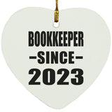 Bookkeeper Since 2023 - Heart Ornament