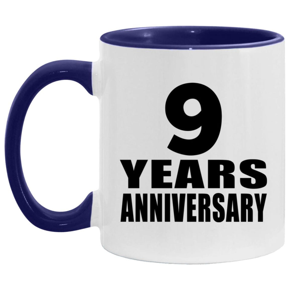 9th Anniversary 9 Years - 11oz Accent Mug Purple