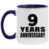 9th Anniversary 9 Years - 11oz Accent Mug Purple