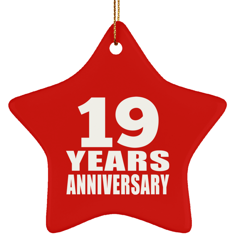 19th Anniversary 19 Years - Star Ornament