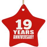 19th Anniversary 19 Years - Star Ornament