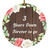 3rd Anniversary 3 Years Down Forever to Go - Circle Ornament A
