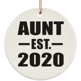 Aunt Established EST. 2020 - Circle Ornament