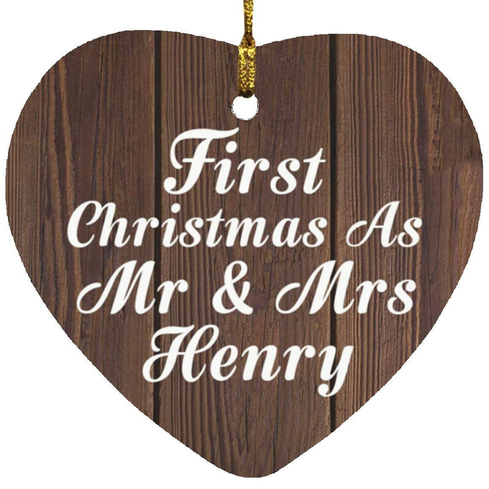 First Christmas As Mr & Mrs Henry - Heart Ornament D