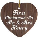 First Christmas As Mr & Mrs Henry - Heart Ornament D