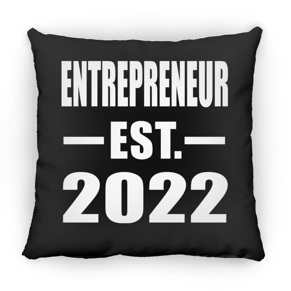 Entrepreneur Established EST. 2022 - Throw Pillow Black