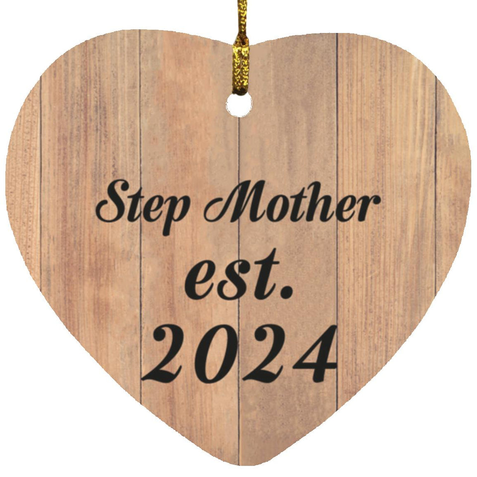 Step Mother Established EST. 2024 - Heart Ornament C