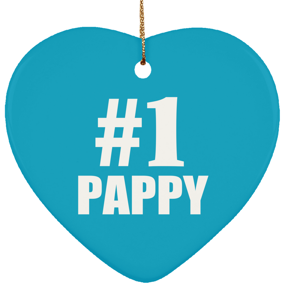Number One #1 Pappy - Heart Ornament