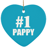 Number One #1 Pappy - Heart Ornament
