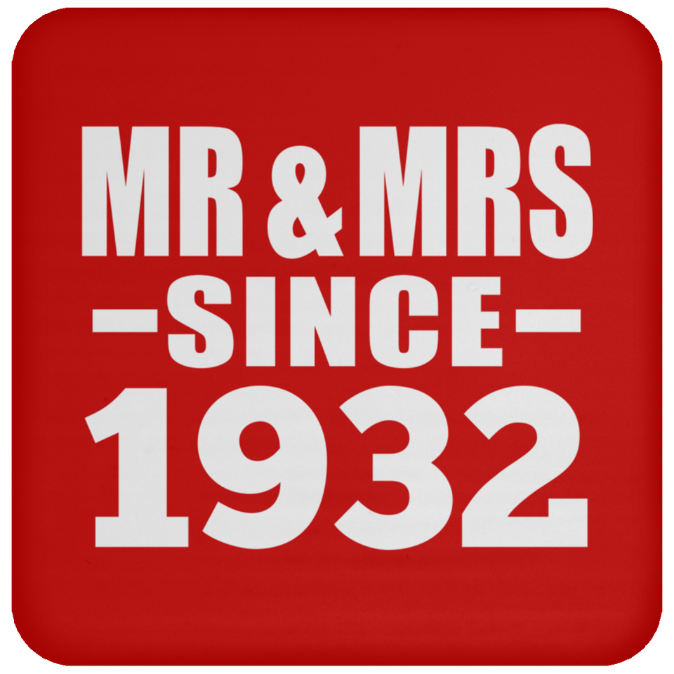92nd Anniversary Mr & Mrs Since 1932 - Drink Coaster