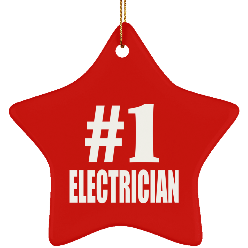 Number One #1 Electrician - Star Ornament