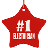 Number One #1 Electrician - Star Ornament