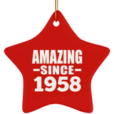 66th Birthday Amazing Since 1958 - Star Ornament