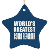 World's Greatest Court Reporter - Star Ornament