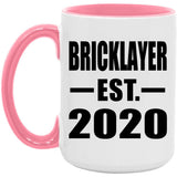 Bricklayer Established EST. 2020 - 15oz Accent Mug Pink