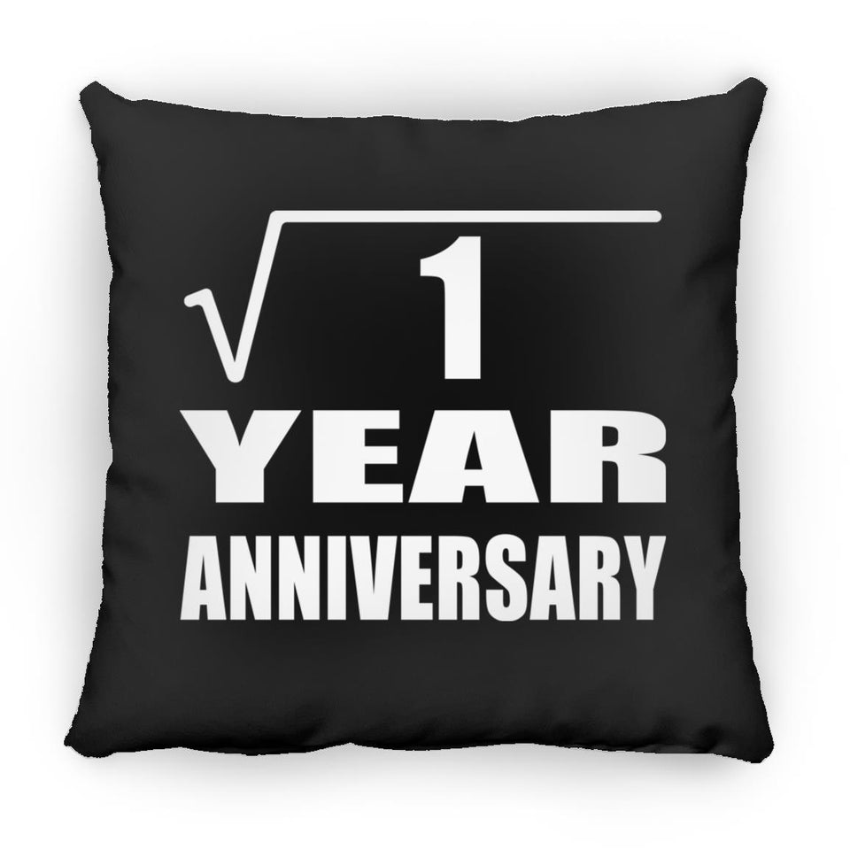 1st Anniversary Square Root of 1 Year Anniversary - Throw Pillow Black