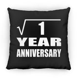 1st Anniversary Square Root of 1 Year Anniversary - Throw Pillow Black