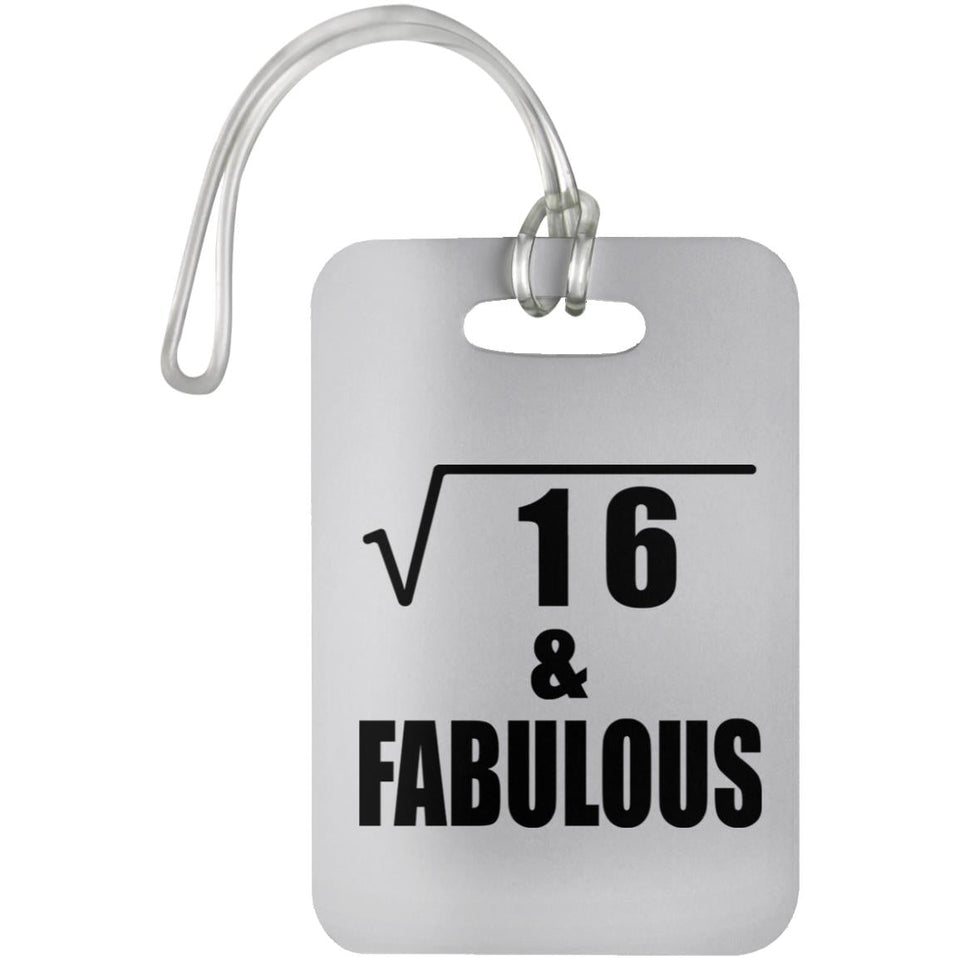 4th Birthday Square Root of 16 & Fabulous - Luggage Bag Tag