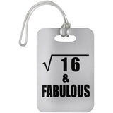 4th Birthday Square Root of 16 & Fabulous - Luggage Bag Tag