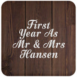 First Year As Mr & Mrs Hansen - Drink Coaster D