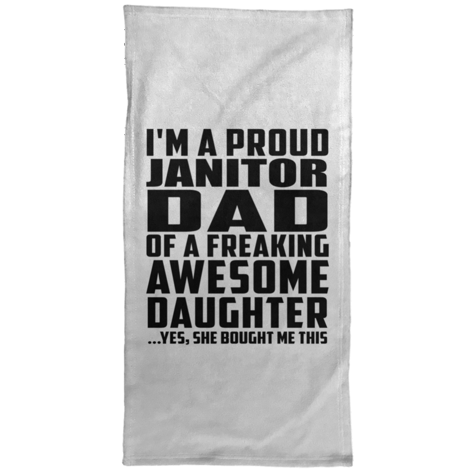Proud Janitor Dad Of Awesome Daughter - Hand Towel