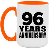 96th Anniversary 96 Years Anniversary - 15oz Accent Mug Orange