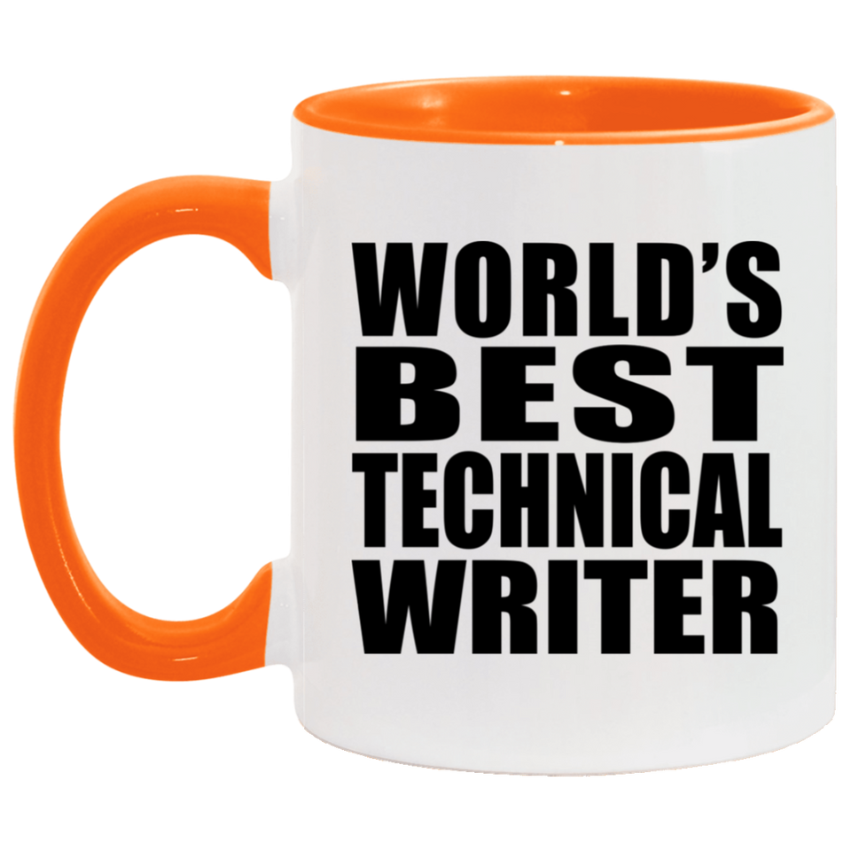 World's Best Technical Writer - 11oz Accent Mug Orange