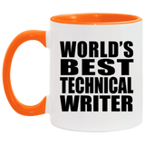 World's Best Technical Writer - 11oz Accent Mug Orange