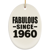 64th Birthday Fabulous Since 1960 - Oval Ornament