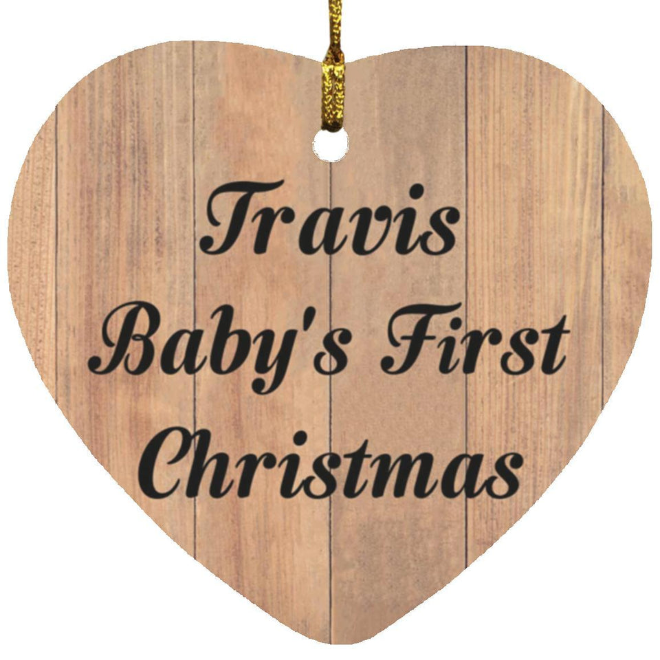 Travis Baby's First Christmas - Heart Ornament C