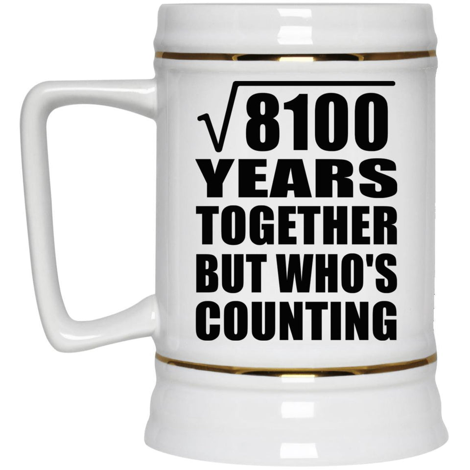90th Anniversary Square Root of 8100 Years Who's Counting - Beer Stein