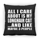 All I Care About Is My Longhair Cat - Throw Pillow Black