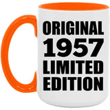 67th Birthday Original 1957 Limited Edition - 15oz Accent Mug Orange