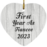 First Year As Fiancee 2023 - Heart Ornament F