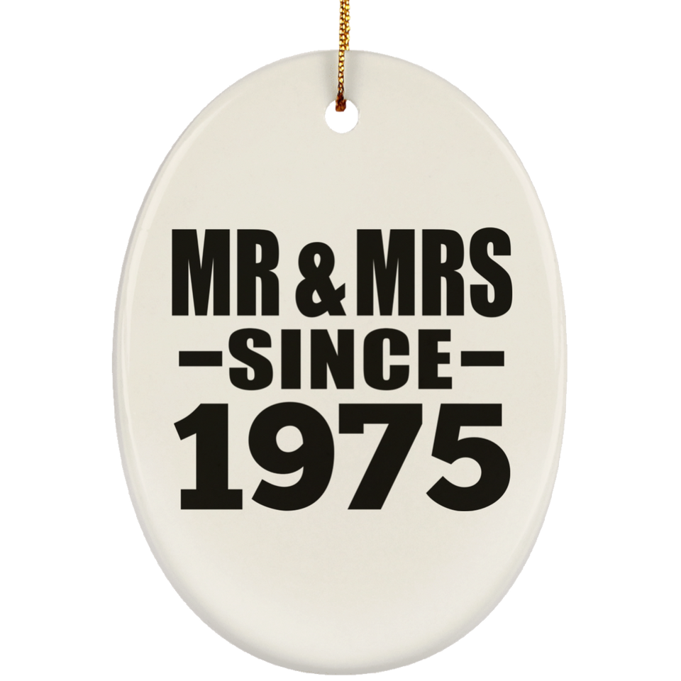 49th Anniversary Mr & Mrs Since 1975 - Oval Ornament