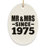 49th Anniversary Mr & Mrs Since 1975 - Oval Ornament