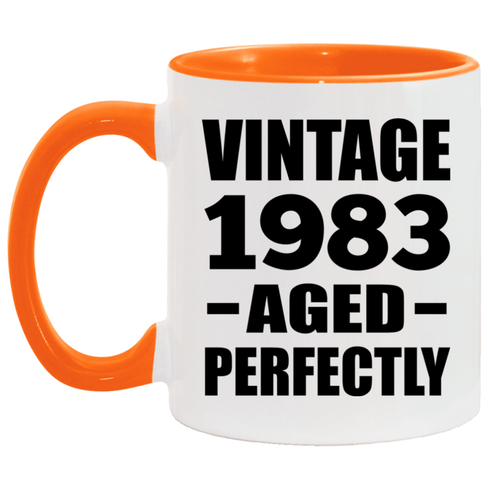 41st Birthday Vintage 1983 Aged Perfectly - 11oz Accent Mug Orange