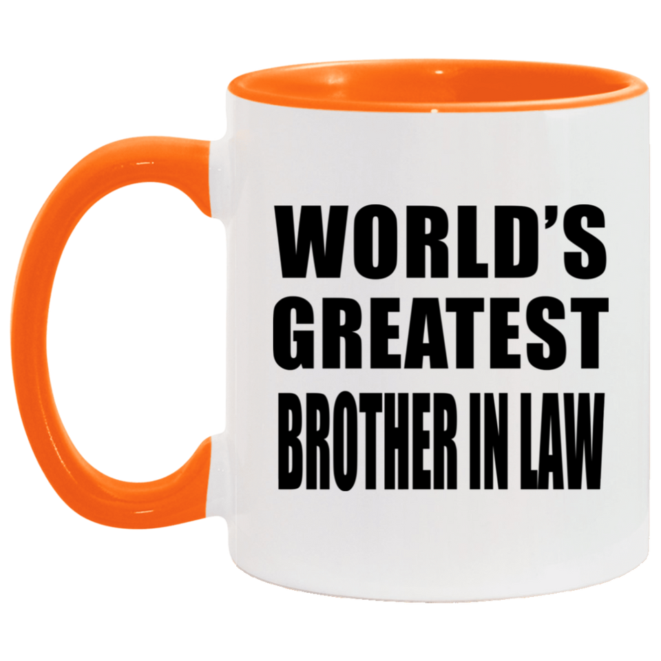 World's Greatest Brother In Law - 11oz Accent Mug Orange
