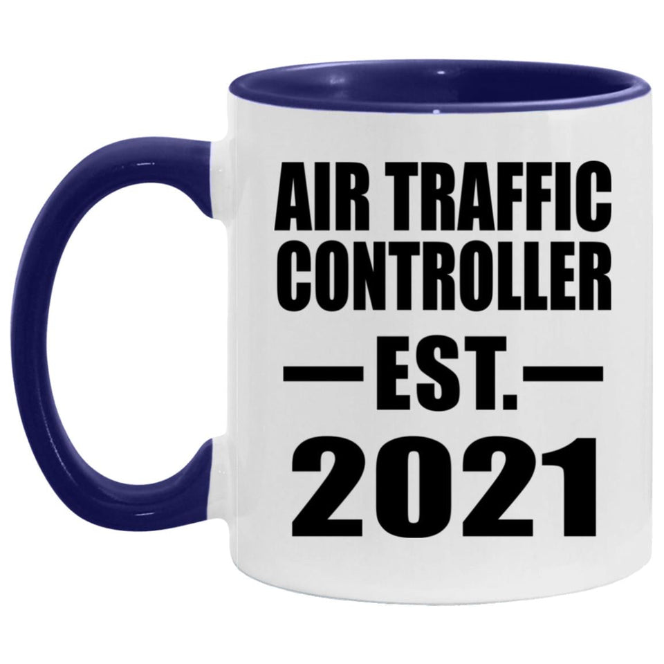 Air Traffic Controller Established Est. 2021 - 11oz Accent Mug Purple