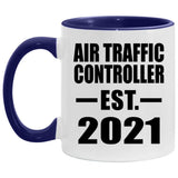Air Traffic Controller Established Est. 2021 - 11oz Accent Mug Purple