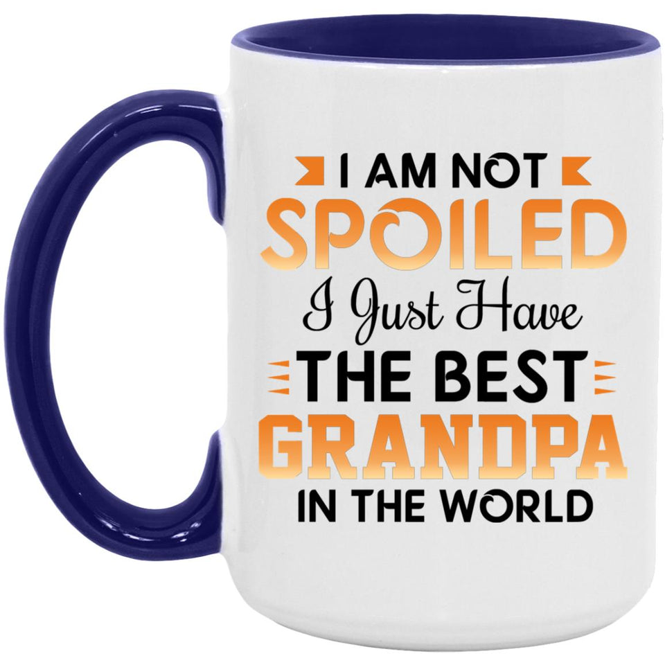 I Am Not Spoiled I Just Have The Best Grandpa In The World - 15oz Accent Mug Purple