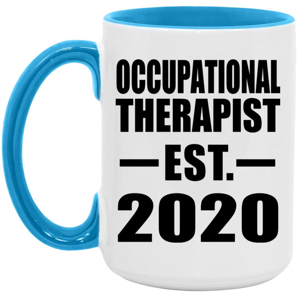 Occupational Therapist Established EST. 2020 - 15oz Accent Mug Blue