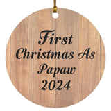 First Christmas As Papaw 2024 - Circle Ornament C