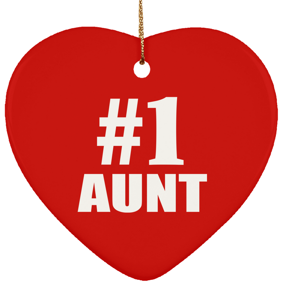 Number One #1 Aunt - Heart Ornament