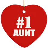 Number One #1 Aunt - Heart Ornament