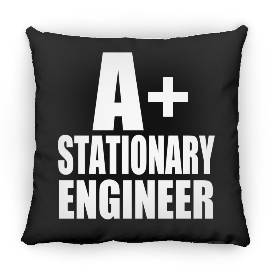 A+ Stationary Engineer - Throw Pillow Black