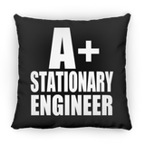 A+ Stationary Engineer - Throw Pillow Black