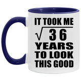 6th Birthday Took Square Root of 36 Years To Look Good - 11oz Accent Mug Purple