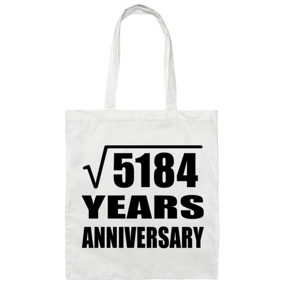 72nd Anniversary Square Root of 5184 Years Anniversary - Tote Bag White