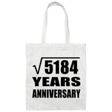 72nd Anniversary Square Root of 5184 Years Anniversary - Tote Bag White